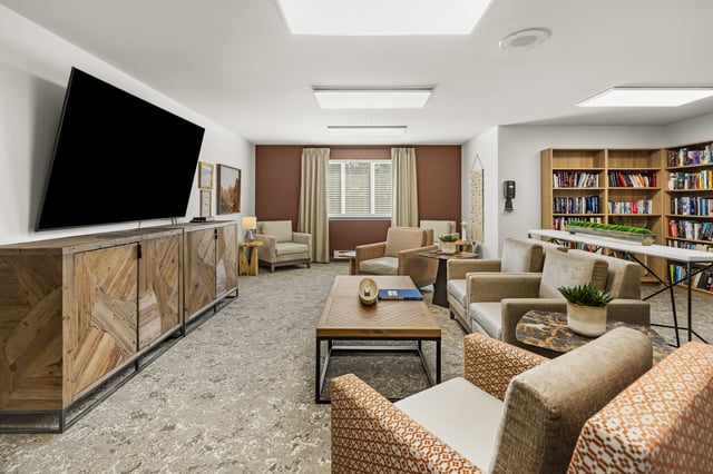 Fort-Smith-021 Library with Living Room